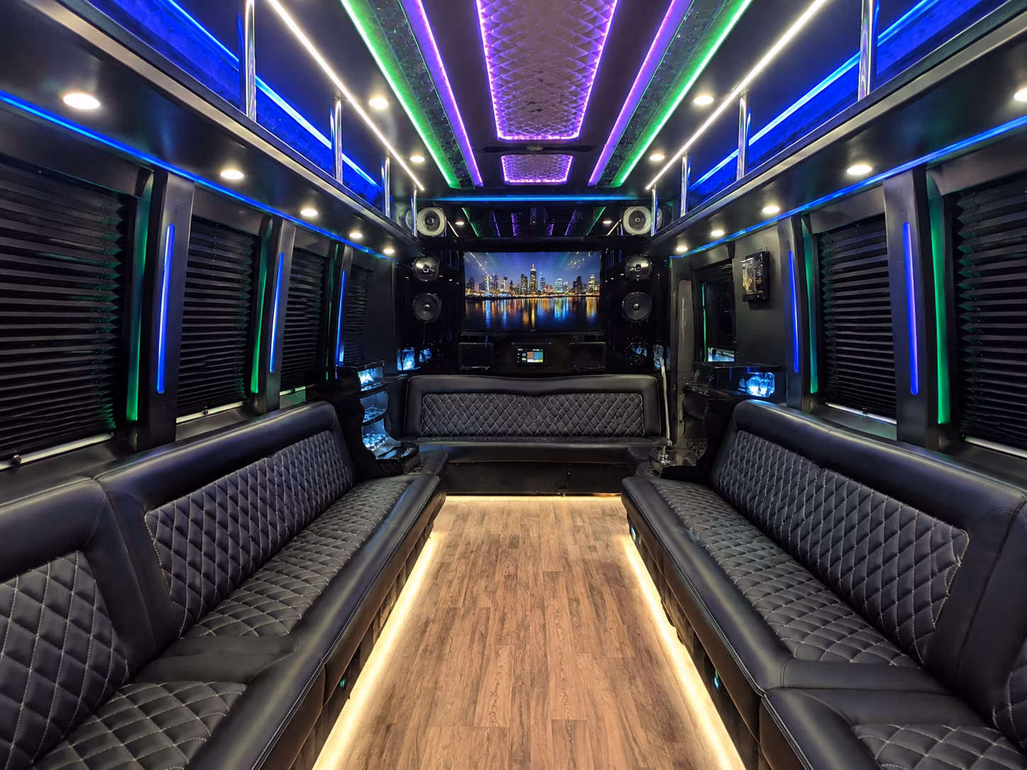 anaheim 25 passenger party bus interior